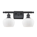 Fenton Bath Vanity Light shown in the Matte Black finish with a Matte White shade