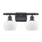 Fenton Bath Vanity Light shown in the Matte Black finish with a Matte White shade