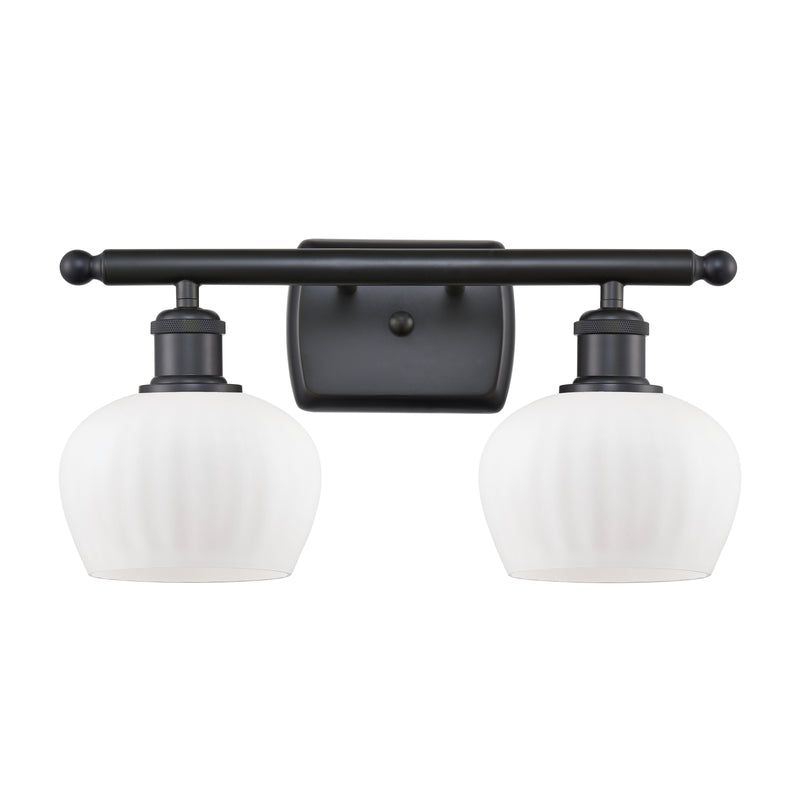 Fenton Bath Vanity Light shown in the Matte Black finish with a Matte White shade
