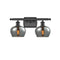 Fenton Bath Vanity Light shown in the Matte Black finish with a Plated Smoke shade