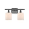 Cobbleskill Bath Vanity Light shown in the Oil Rubbed Bronze finish with a Matte White shade