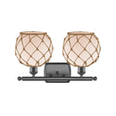 Innovations Lighting Farmhouse Rope 2 Light Bath Vanity Light Part Of The Ballston Collection 516-2W-OB-G121-8RB-LED