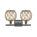 Innovations Lighting Farmhouse Rope 2 Light Bath Vanity Light Part Of The Ballston Collection 516-2W-OB-G122-8RB-LED