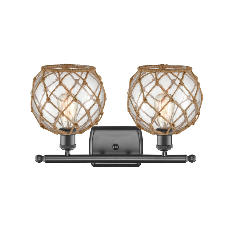 Innovations Lighting Farmhouse Rope 2 Light Bath Vanity Light Part Of The Ballston Collection 516-2W-OB-G122-8RB-LED