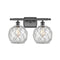 Farmhouse Rope Bath Vanity Light shown in the Oil Rubbed Bronze finish with a Clear Glass with White Rope shade