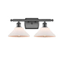 Orwell Bath Vanity Light shown in the Oil Rubbed Bronze finish with a Matte White shade