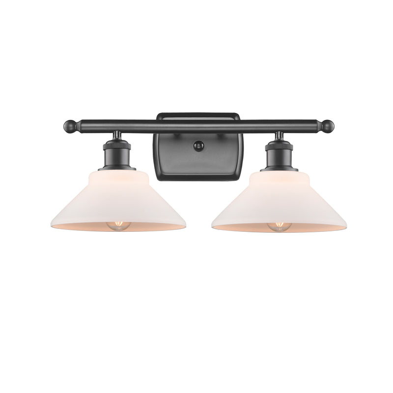 Orwell Bath Vanity Light shown in the Oil Rubbed Bronze finish with a Matte White shade