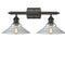 Orwell Bath Vanity Light shown in the Oil Rubbed Bronze finish with a Clear shade