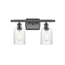 Hadley Bath Vanity Light shown in the Oil Rubbed Bronze finish with a Clear shade