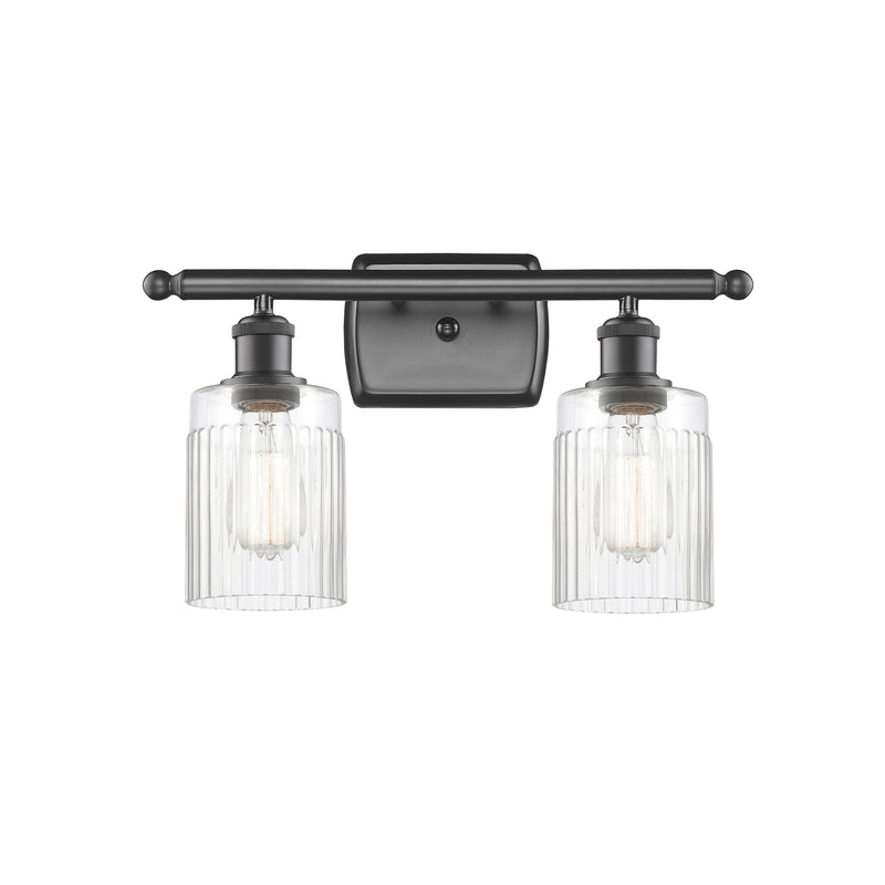 Hadley Bath Vanity Light shown in the Oil Rubbed Bronze finish with a Clear shade