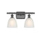Castile Bath Vanity Light shown in the Oil Rubbed Bronze finish with a White shade