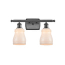 Ellery Bath Vanity Light shown in the Oil Rubbed Bronze finish with a White shade