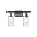 Clymer Bath Vanity Light shown in the Oil Rubbed Bronze finish with a Clear shade