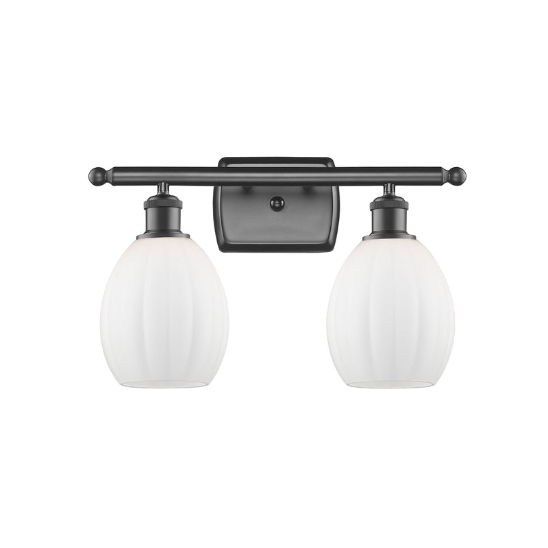 Eaton Bath Vanity Light shown in the Oil Rubbed Bronze finish with a Matte White shade