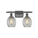 Eaton Bath Vanity Light shown in the Oil Rubbed Bronze finish with a Clear shade