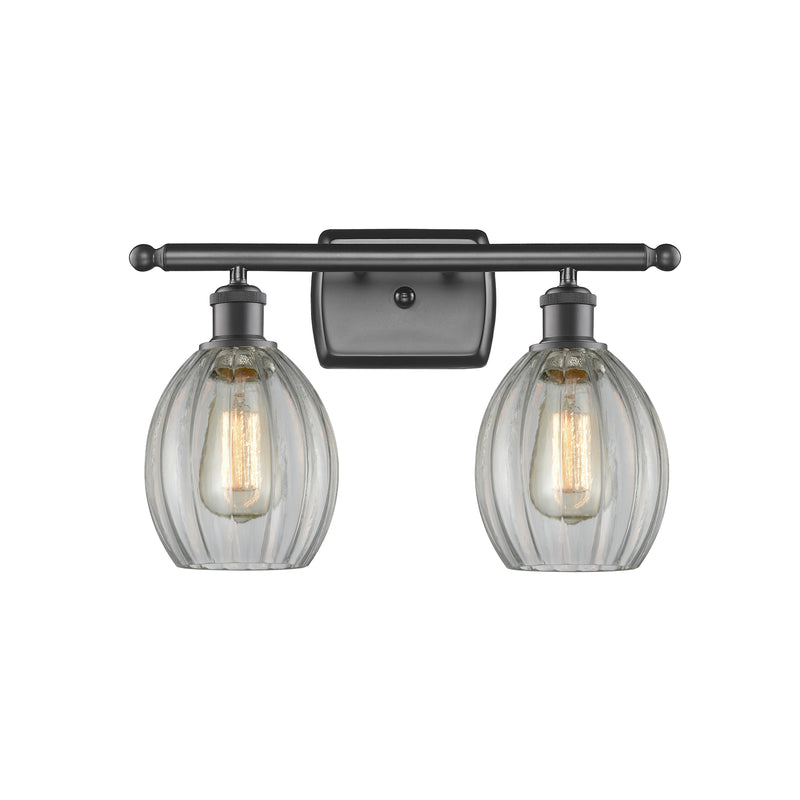 Eaton Bath Vanity Light shown in the Oil Rubbed Bronze finish with a Clear shade