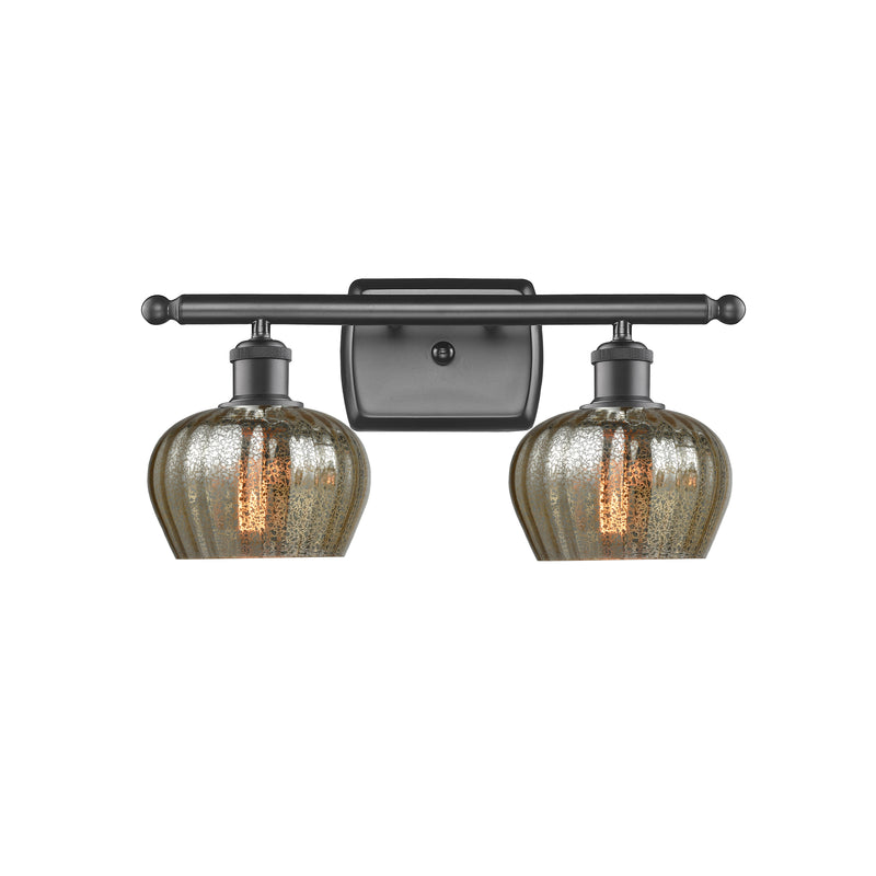 Fenton Bath Vanity Light shown in the Oil Rubbed Bronze finish with a Mercury shade