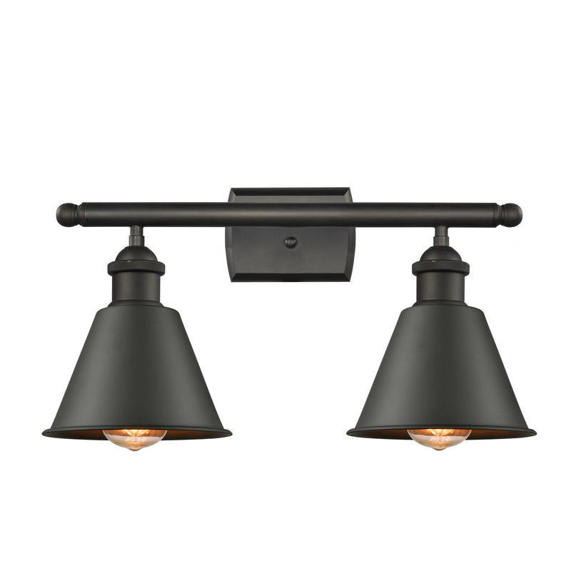 Smithfield Bath Vanity Light shown in the Oil Rubbed Bronze finish with a Oil Rubbed Bronze shade