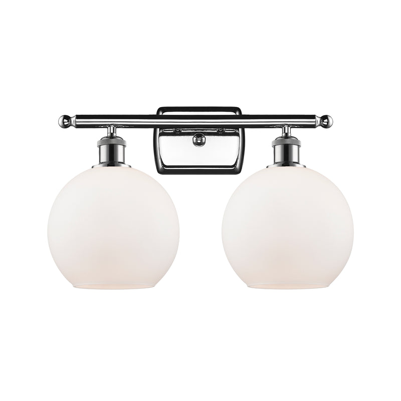 Athens Bath Vanity Light shown in the Polished Chrome finish with a Matte White shade