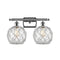 Farmhouse Rope Bath Vanity Light shown in the Polished Chrome finish with a Clear Glass with White Rope shade