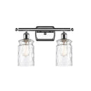 Candor Bath Vanity Light shown in the Polished Chrome finish with a Clear Waterglass shade