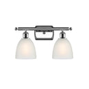 Castile Bath Vanity Light shown in the Polished Chrome finish with a White shade