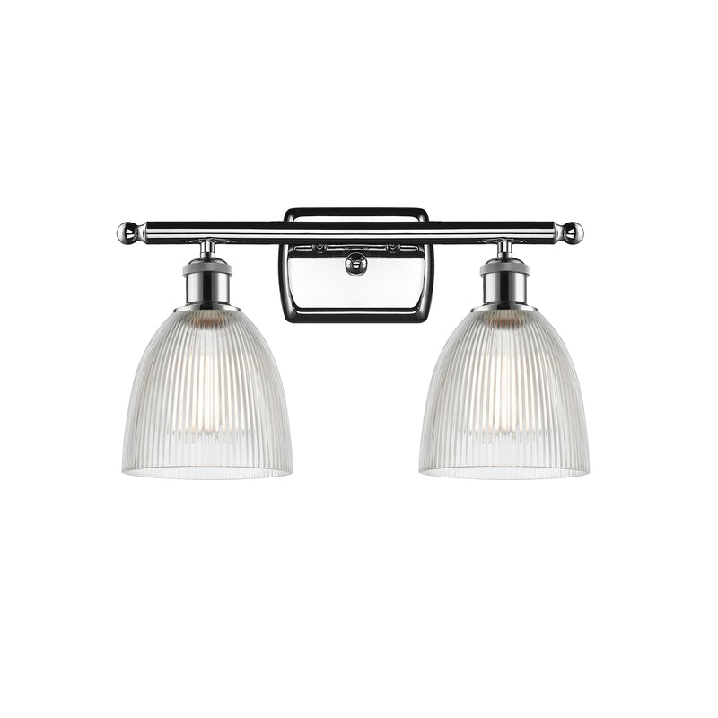 Castile Bath Vanity Light shown in the Polished Chrome finish with a Clear shade