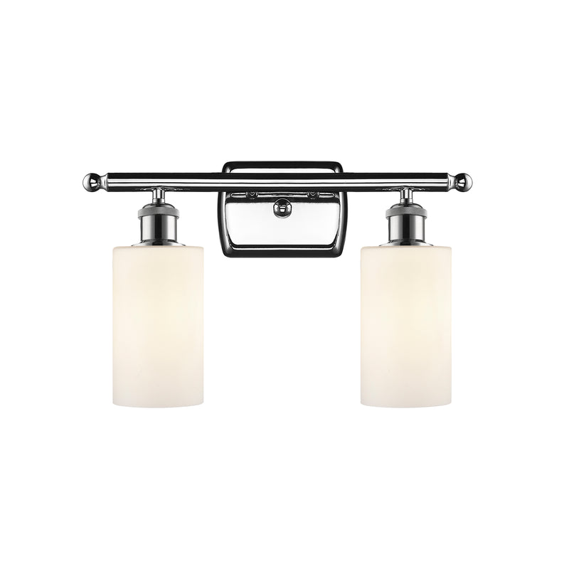 Clymer Bath Vanity Light shown in the Polished Chrome finish with a Matte White shade