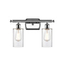 Clymer Bath Vanity Light shown in the Polished Chrome finish with a Clear shade