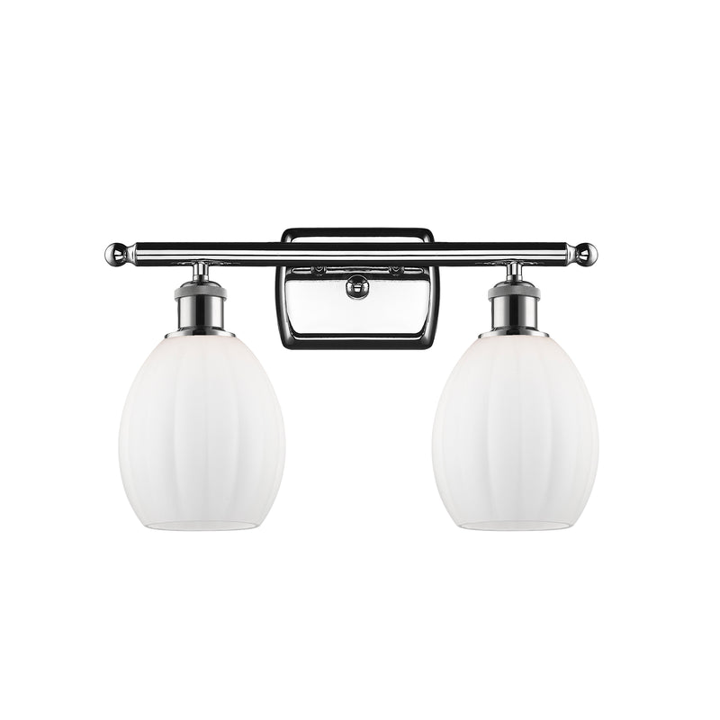 Eaton Bath Vanity Light shown in the Polished Chrome finish with a Matte White shade