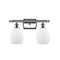 Eaton Bath Vanity Light shown in the Polished Chrome finish with a Matte White shade