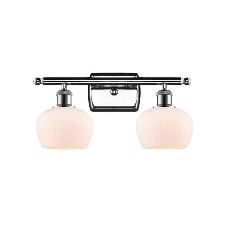 Fenton Bath Vanity Light shown in the Polished Chrome finish with a Matte White shade