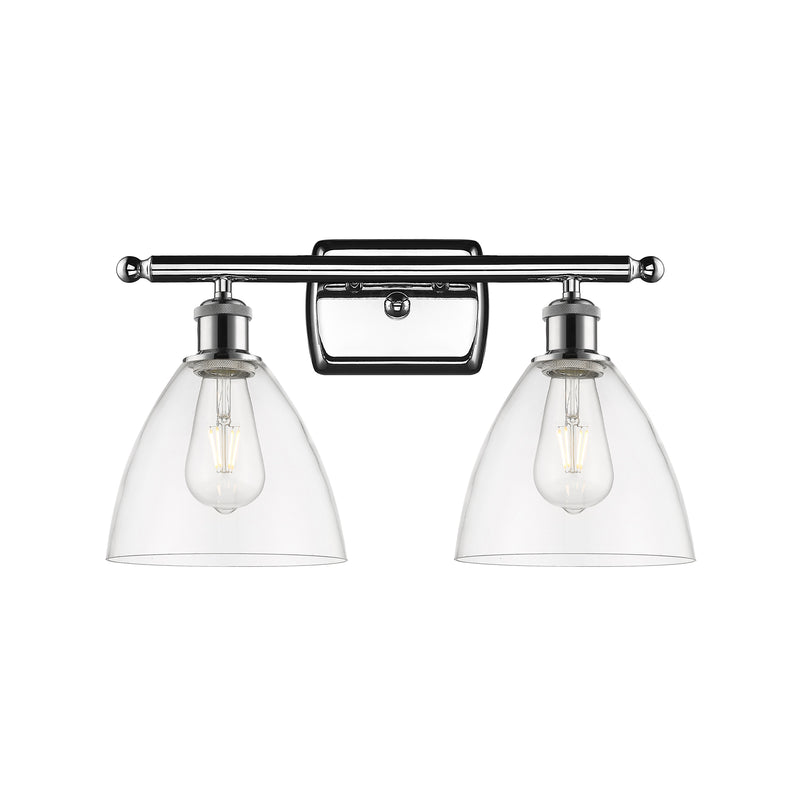 Ballston Dome Bath Vanity Light shown in the Polished Chrome finish with a Clear shade