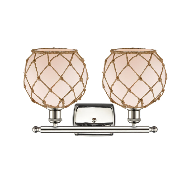 Innovations Lighting Farmhouse Rope 2 Light Bath Vanity Light Part Of The Ballston Collection 516-2W-PN-G121-8RB-LED