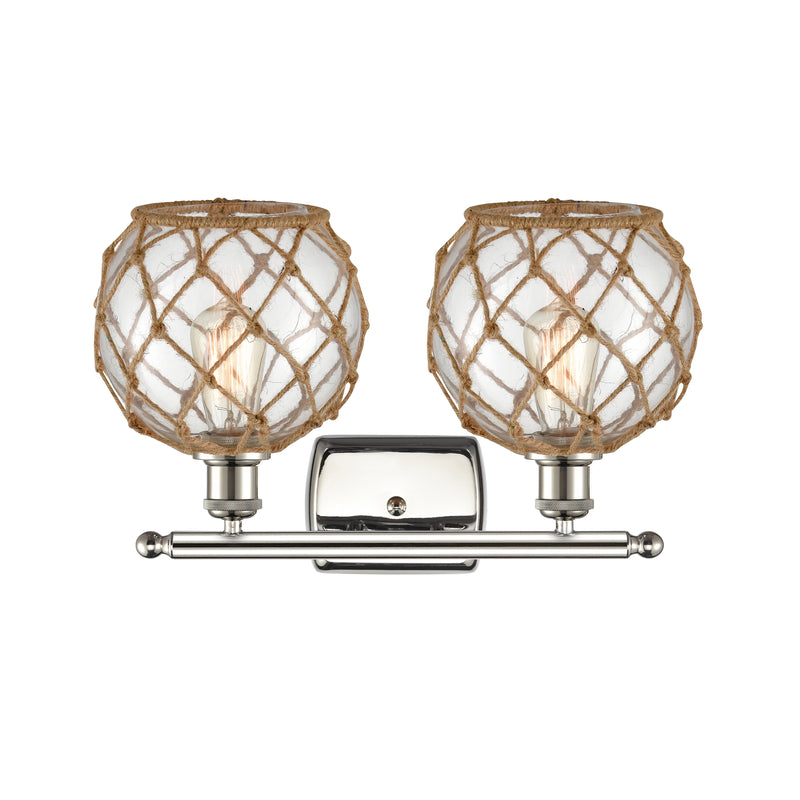 Innovations Lighting Farmhouse Rope 2 Light Bath Vanity Light Part Of The Ballston Collection 516-2W-PN-G122-8RB-LED