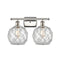 Farmhouse Rope Bath Vanity Light shown in the Polished Nickel finish with a Clear Glass with White Rope shade
