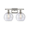 Athens Bath Vanity Light shown in the Polished Nickel finish with a Seedy shade