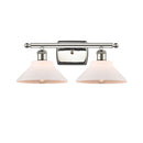 Orwell Bath Vanity Light shown in the Polished Nickel finish with a Matte White shade