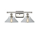 Orwell Bath Vanity Light shown in the Polished Nickel finish with a Clear shade