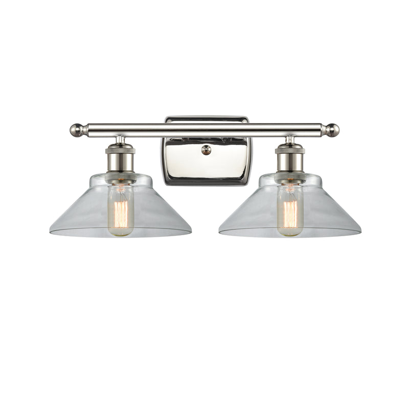 Orwell Bath Vanity Light shown in the Polished Nickel finish with a Clear shade