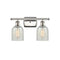 Caledonia Bath Vanity Light shown in the Polished Nickel finish with a Mouchette shade