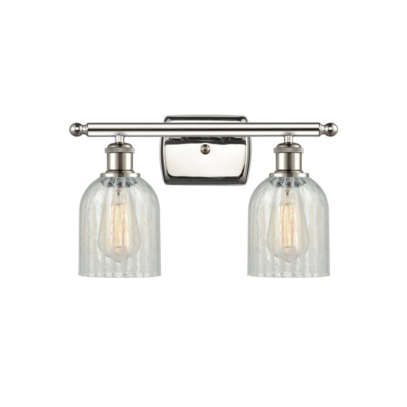 Caledonia Bath Vanity Light shown in the Polished Nickel finish with a Mouchette shade