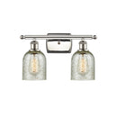 Caledonia Bath Vanity Light shown in the Polished Nickel finish with a Mica shade
