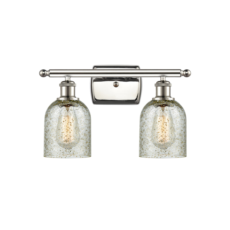 Caledonia Bath Vanity Light shown in the Polished Nickel finish with a Mica shade