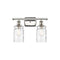 Candor Bath Vanity Light shown in the Polished Nickel finish with a Clear Waterglass shade