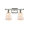 Ellery Bath Vanity Light shown in the Polished Nickel finish with a White shade