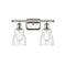 Ellery Bath Vanity Light shown in the Polished Nickel finish with a Seedy shade