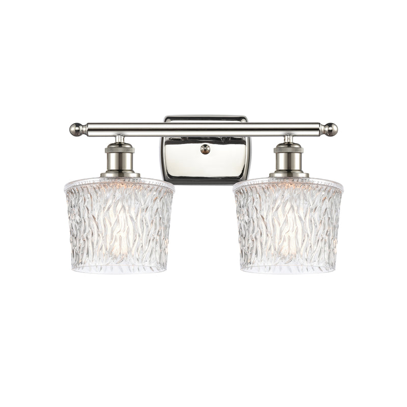 Niagra Bath Vanity Light shown in the Polished Nickel finish with a Clear shade