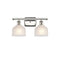 Dayton Bath Vanity Light shown in the Polished Nickel finish with a White shade