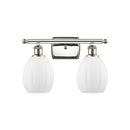 Eaton Bath Vanity Light shown in the Polished Nickel finish with a Matte White shade